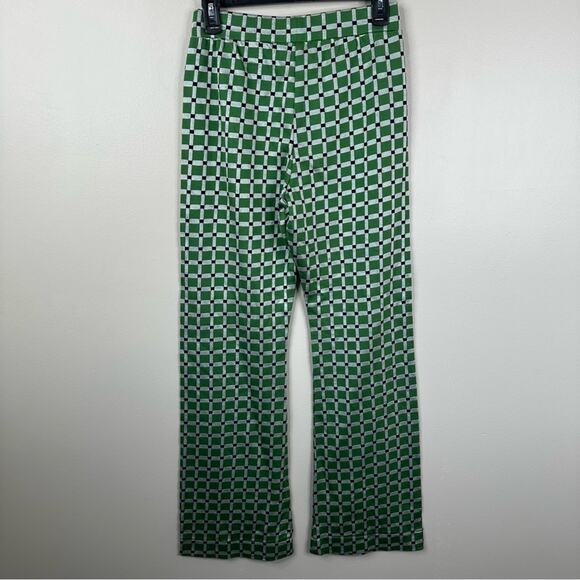 Stine Goya Marc Pants Womens Small Green  Retro Check Pull On Trousers - Picture 6 of 12